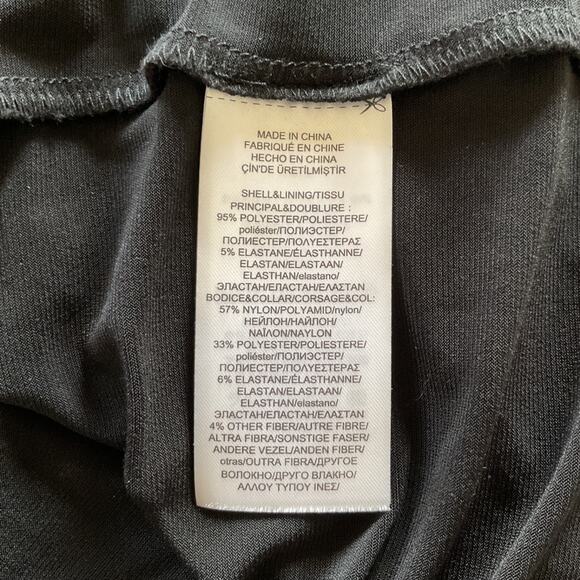 Lauren Ralph Lauren Black Gold Metallic Embellished Glittery Ruffle Dress Sz 12 - Picture 12 of 16